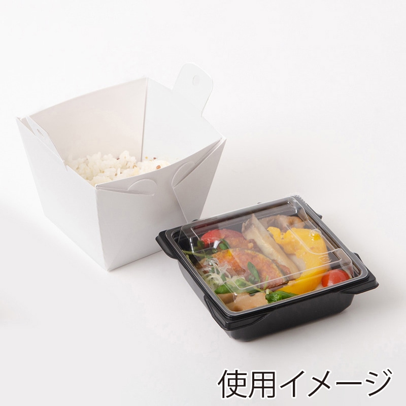 エースパック テイクアウト容器　カフェキュートボックス　中皿  黒 100個/袋（ご注文単位16袋）【直送品】