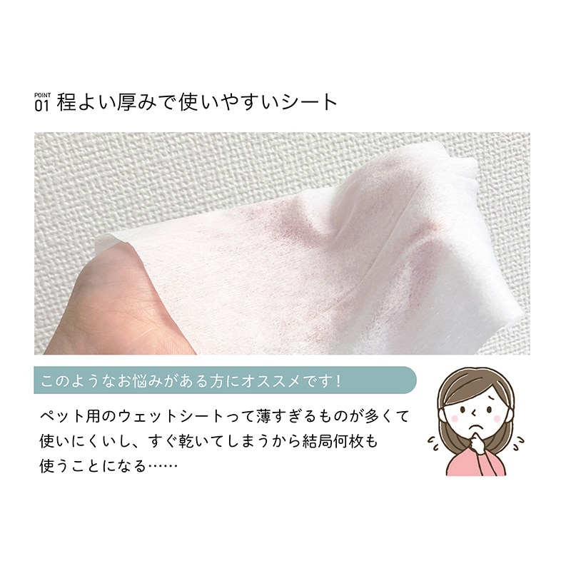 安田産業 ペット用ウェットシート 厚型 80枚入 1個(ご注文単位12個)【直送品】