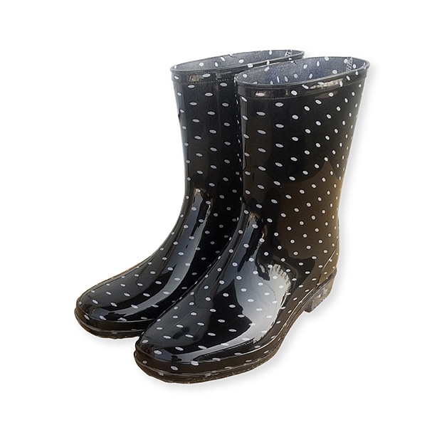 ジェイワークスプランニング レディース PVCショートレインブーツ S ブラック JKP-104 1組（ご注文単位1組）【直送品】