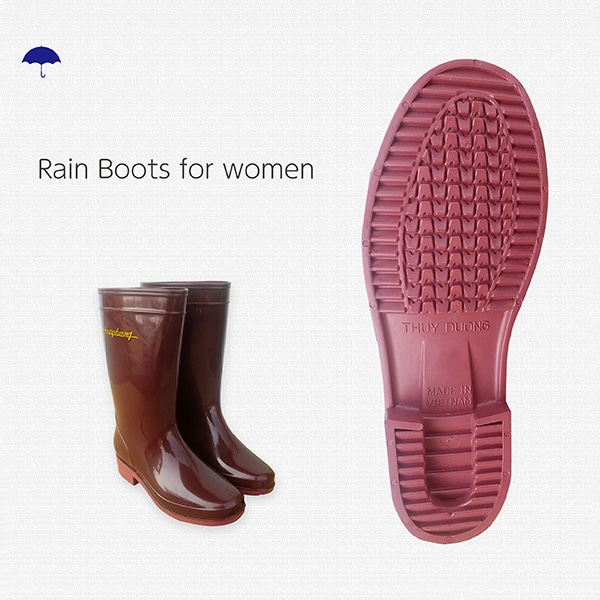 ジェイワークスプランニング レディース PVCレインブーツ S ボルドー JKP-107 1組(ご注文単位1組)【直送品】