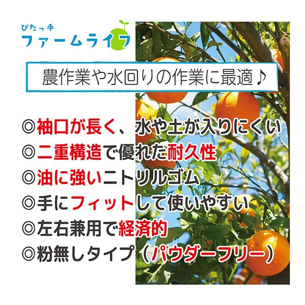 ジェイワークスプランニング ニトリル手袋 ぴたっ手 ファームライフ LL グリーン JCM-072-50P 1箱(ご注文単位10箱)【直送品】