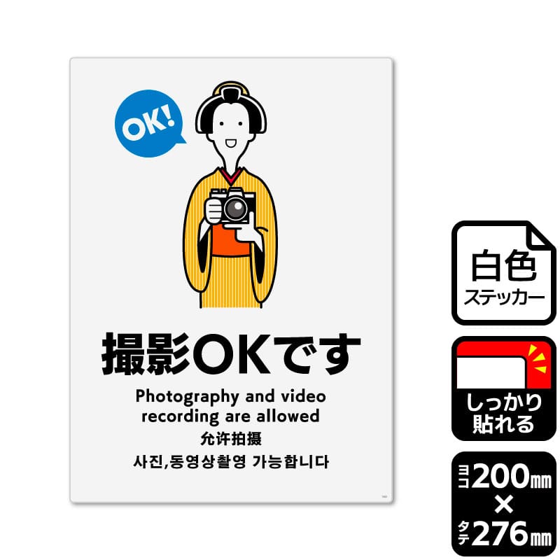KALBAS ホワイトフィルムステッカー　強粘着　タテ大 撮影OKです KFK1342 1パック（ご注文単位1パック）【直送品】