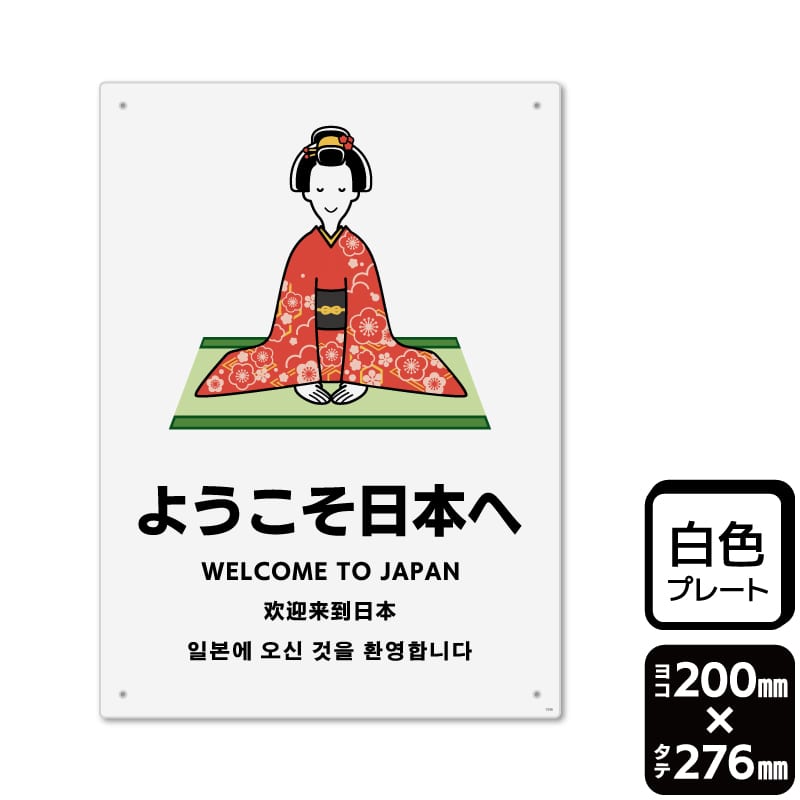 KALBAS プラスチックプレート　タテ大 ようこそ日本へ KTK1336 1パック（ご注文単位1パック）【直送品】