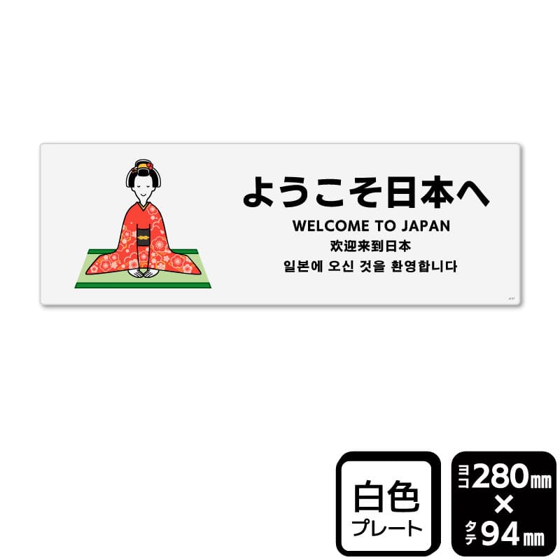 KALBAS プラスチックプレート　ヨコ中 ようこそ日本へ KTK4157 1パック（ご注文単位1パック）【直送品】