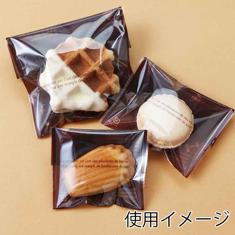 福重 平袋 Z-133-3 仏語&ツール柄 大 茶 100枚/袋