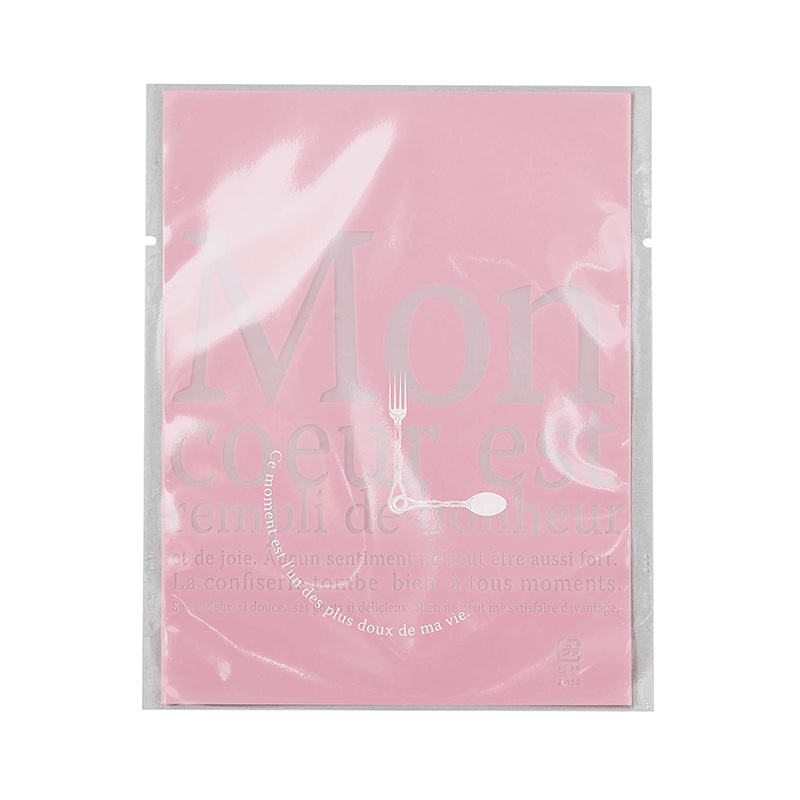 ガス袋　仏語&ツール柄　Z-151-B 中 583061　ピンク 500枚/袋（ご注文単位1袋）【直送品】