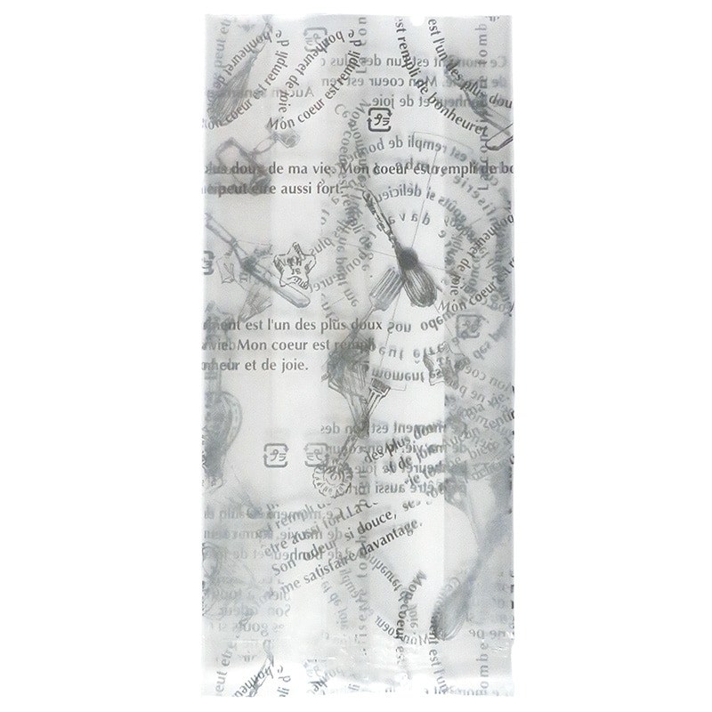 福重 ガゼット袋 仏語&ツール柄 VK-146 銀 100枚/袋（ご注文単位35袋）【直送品】