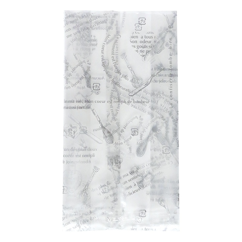 福重 ガゼット袋 仏語&ツール柄 VK-148 銀 100枚/袋（ご注文単位35袋）【直送品】