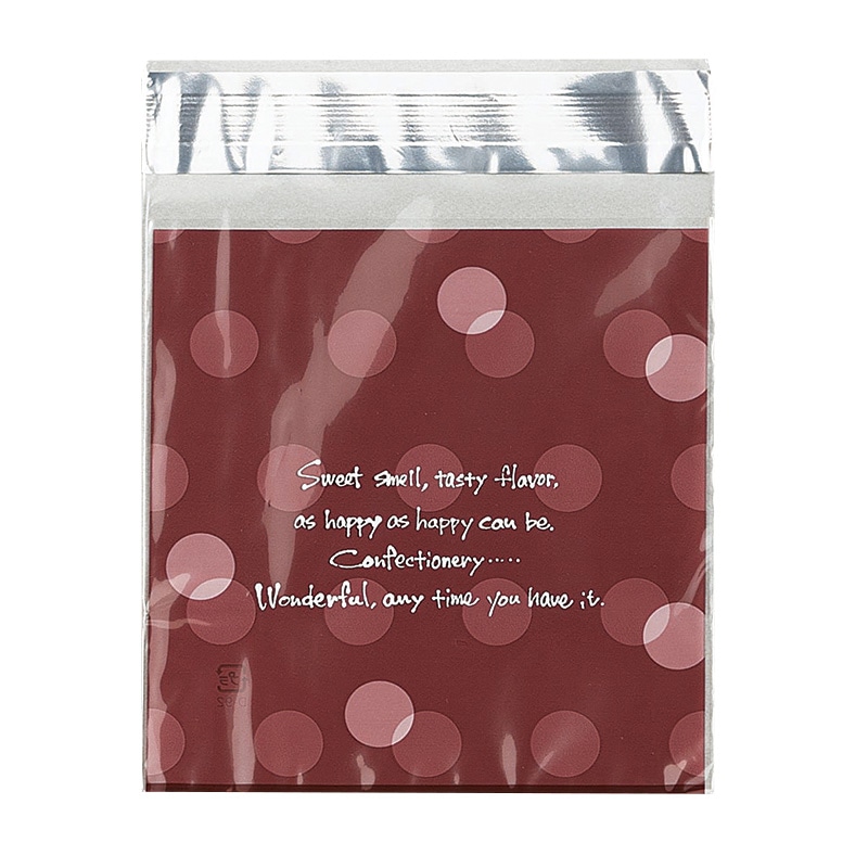 テープ付き袋　Dパック　ドット柄　P-92-B 大 120077　ブラウン 1000枚/袋（ご注文単位1袋）【直送品】