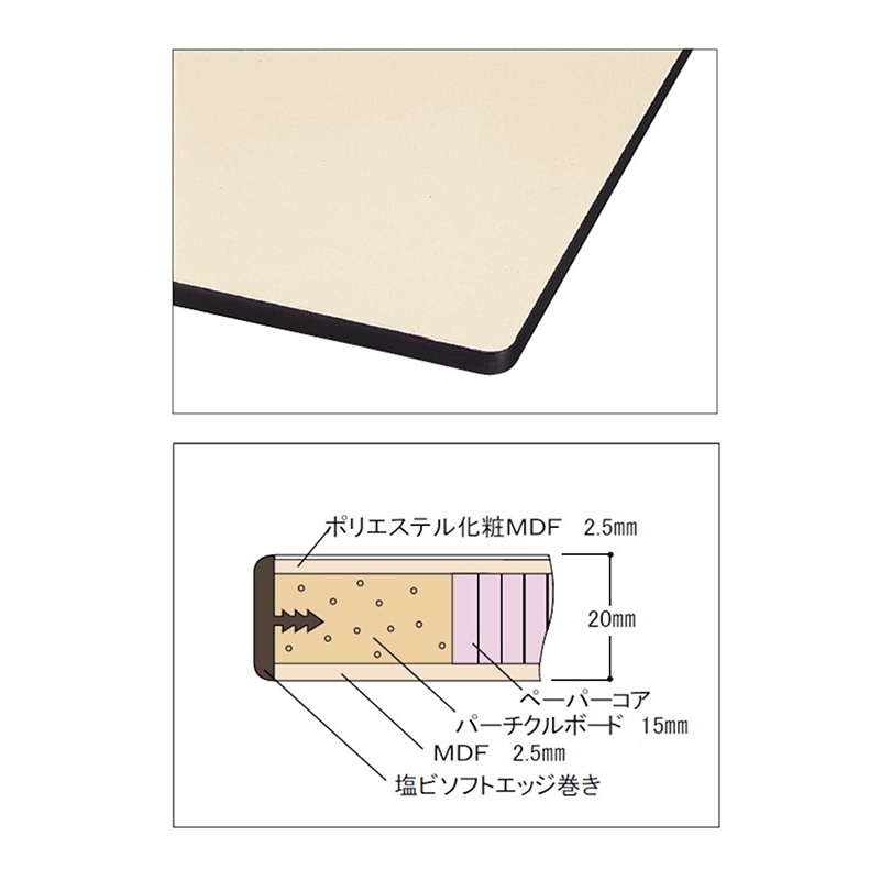 山金工業 ワークテーブル 折りタタミ高さ調整タイプ ポリエステル天板20mm アイボリー 1800×900×600~900 1台(ご注文単位1台)【直送品】