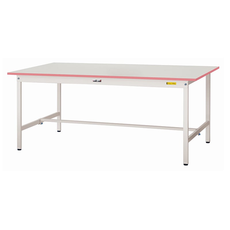 山金工業 ワークテーブル150　色彩テーブル　H740mm 基本形　チェリーピンク 1800×900 1台（ご注文単位1台）【直送品】