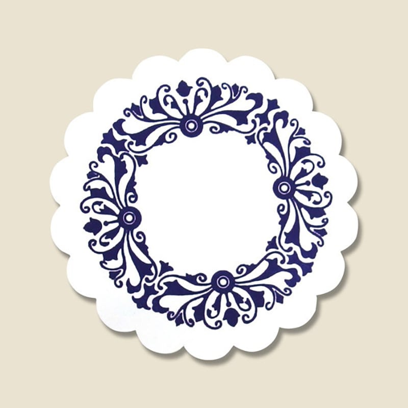 和風コースター 85 丸 0.6mm 花紺 200枚/袋