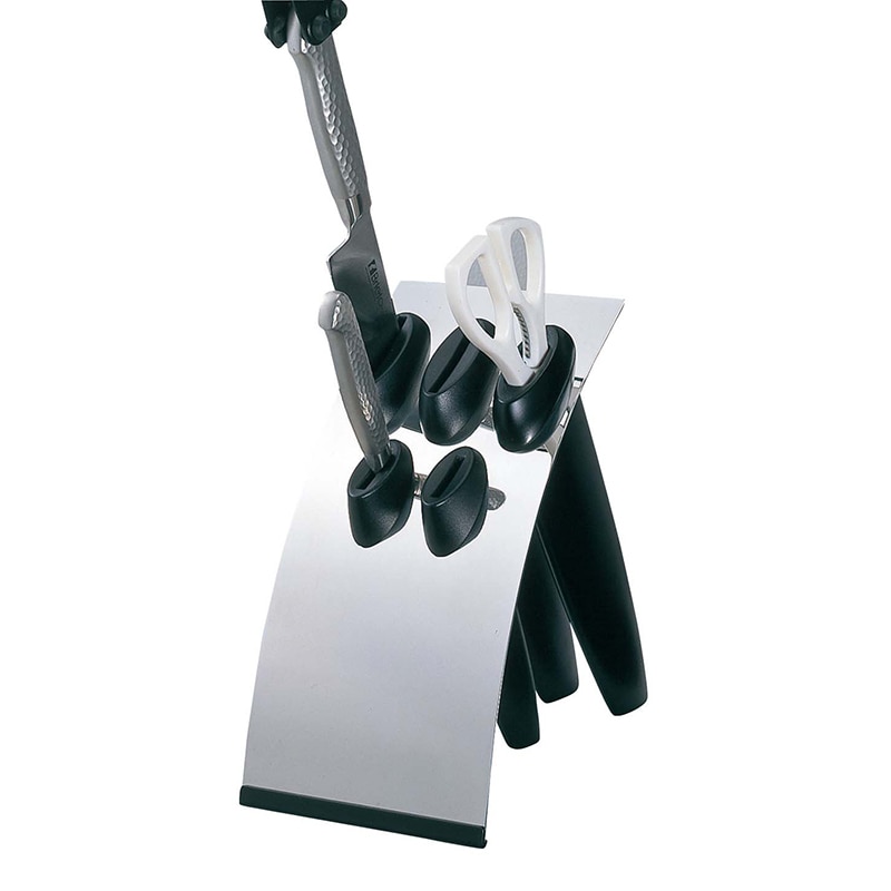 ジーエスホームプロダクツGS18-0シンプルタイプナイフブロックブラック 1個(ご注文単位1個)【直送品】