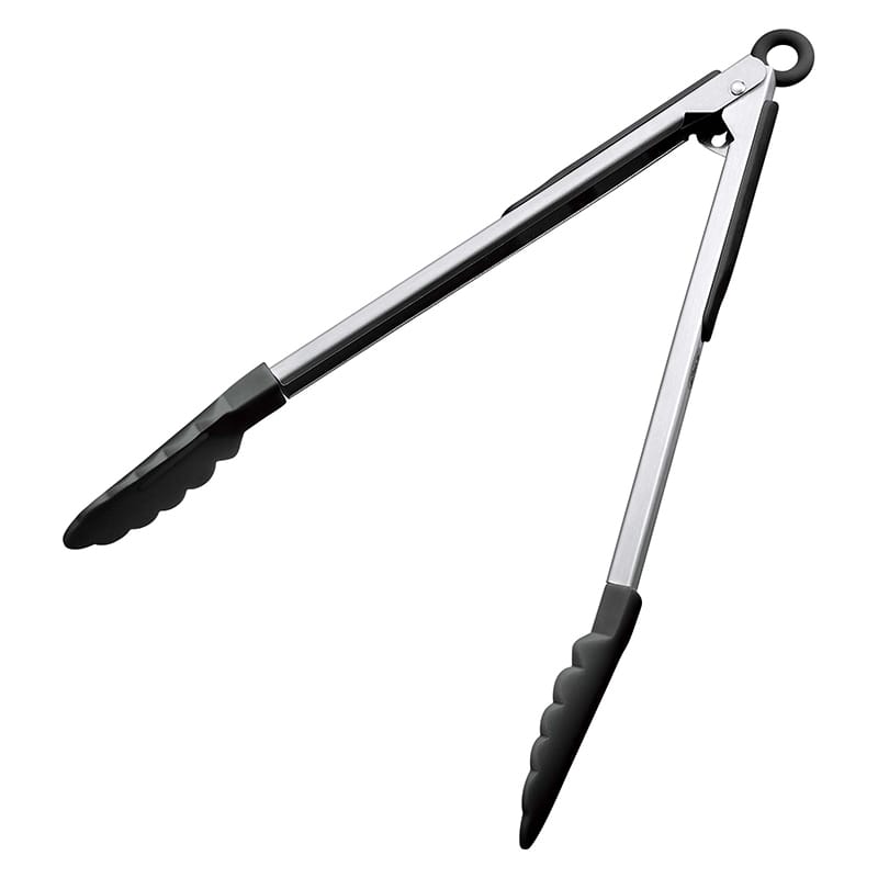 ジーエスホームプロダクツ ナイロン 万能トング ロック付 9インチ 黒 KB-KE0118/BK 1個(ご注文単位1個)【直送品】