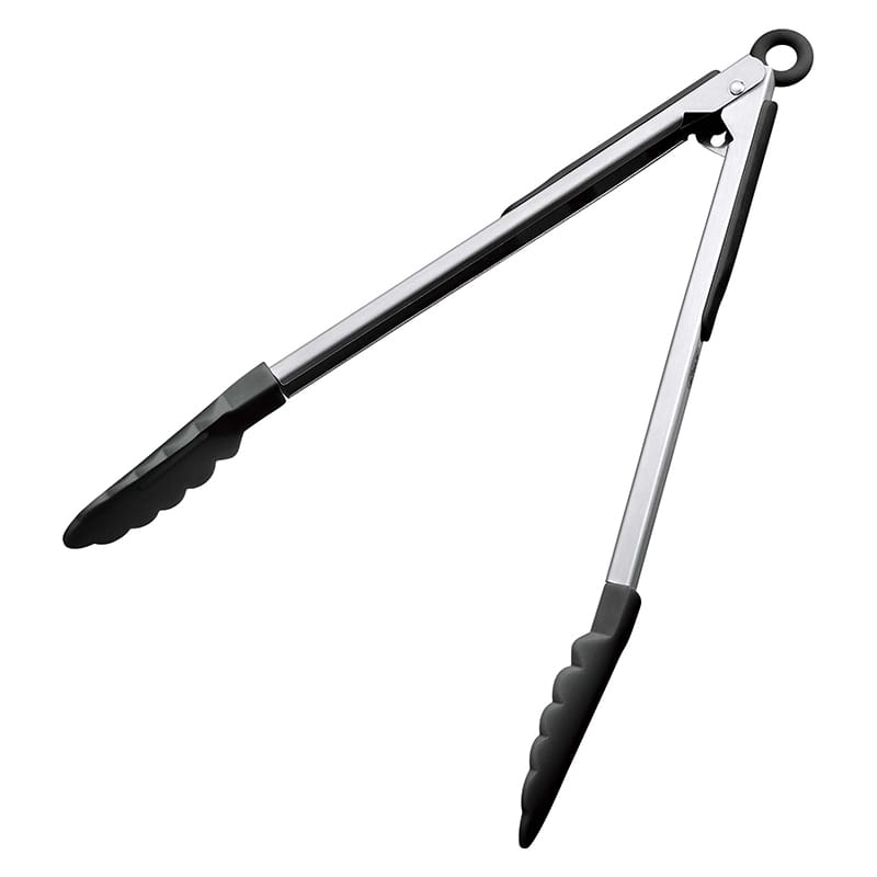 ジーエスホームプロダクツ ナイロン 万能トング ロック付 12インチ 黒 KB-KE0119/BK 1個(ご注文単位1個)【直送品】