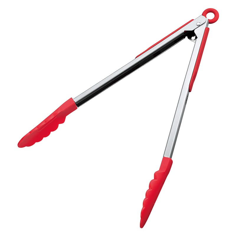 ジーエスホームプロダクツ ナイロン 万能トング ロック付 12インチ 赤 KB-KE0119/RD 1個(ご注文単位1個)【直送品】