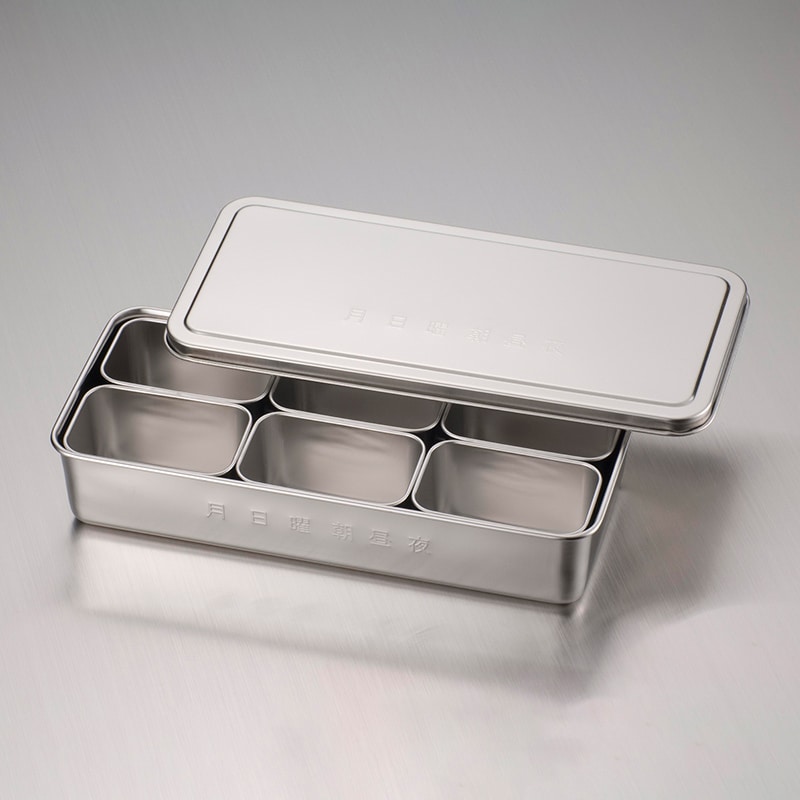 赤川器物製作所 18-8 日付入検食用容器 田型 6個入 1個(ご注文単位1個)【直送品】