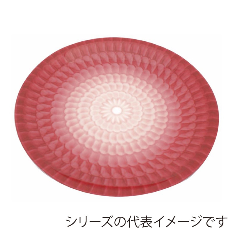 ニシキ プラスチック皿 丸皿 D-25 菊朱 25枚/袋（ご注文単位12袋）【直送品】