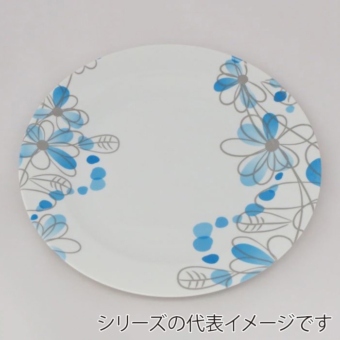 ニシキ プラスチック皿 洋皿 22 フラワーブルー 25枚/袋(ご注文単位8袋)【直送品】