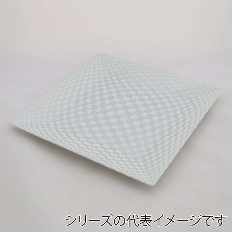 ニシキ プラスチック皿 角皿 30 ホワイト・シルバー 10枚/袋（ご注文単位10袋）【直送品】