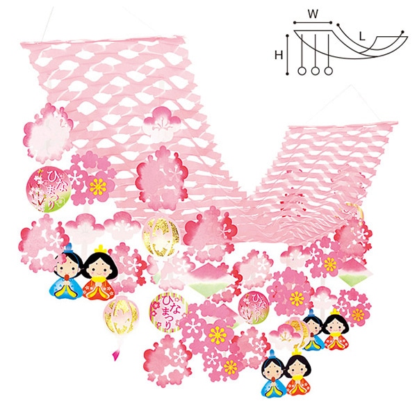 アルファ ひなまつりぼんぼりプリーツハンガー TA7-1117 1個（ご注文単位1個）【直送品】