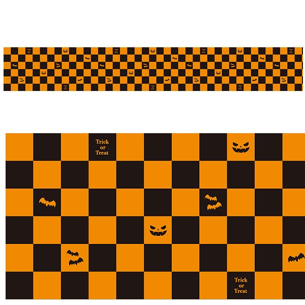 アルファ ビニール幕 45cm×25m ハロウィンチェック PC4-0418B 1本（ご注文単位1本）【直送品】