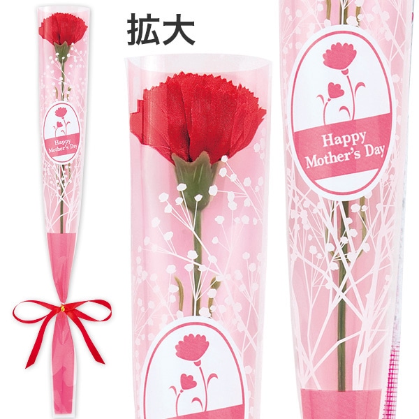 アルファ カーネーション かすみリボンラップ 中 MA1-0021R 1本（ご注文単位200本）【直送品】