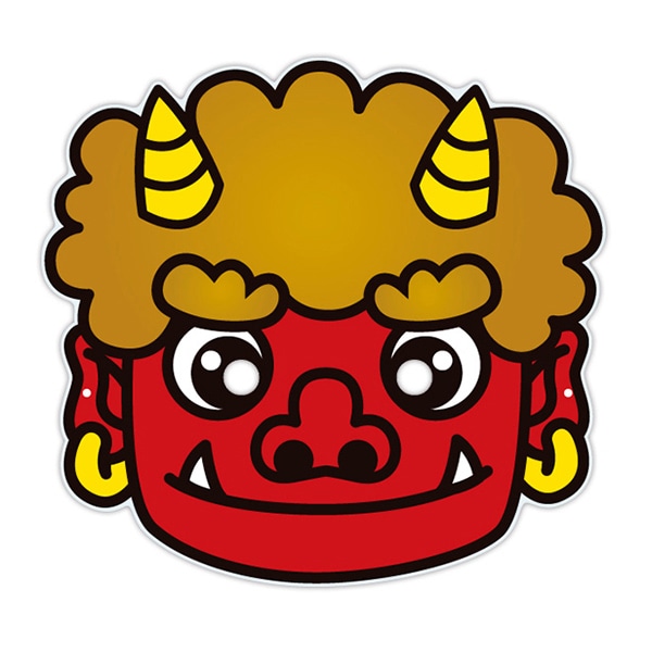 アルファ 節分・鬼面 お面（ゴム輪なし） GS7-0022 100枚/袋（ご注文単位1袋）【直送品】