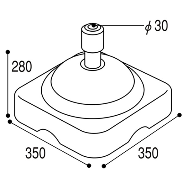 アルファ 注水型ポールスタンド 白 SHB0070W 1台（ご注文単位1台）【直送品】