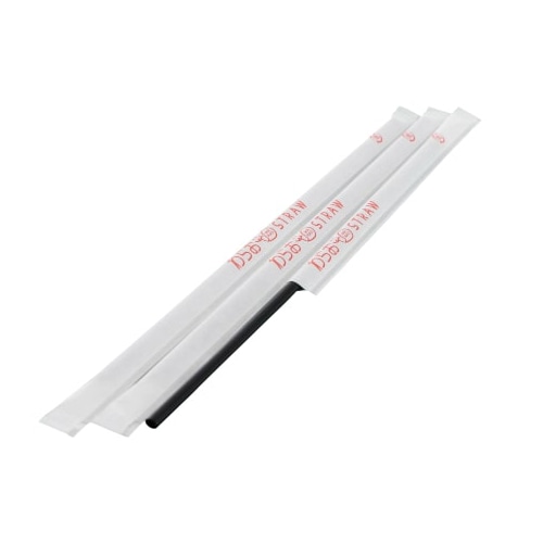 シバセ工業 ストレートストロー 4.5mm×21cm 黒 1箱(ご注文単位1箱)【直送品】