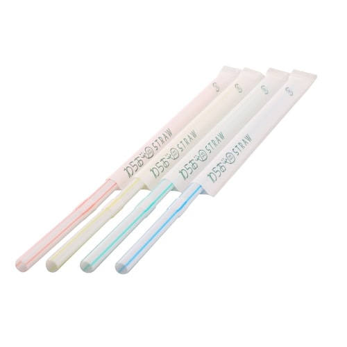 シバセ工業 フレックスストロー 6mm×21cm ストライプ 白地 1箱(ご注文単位1箱)【直送品】