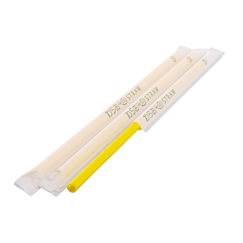 シバセ工業 ストレートストロー 6mm×21cm 黄 1箱(ご注文単位1箱)【直送品】