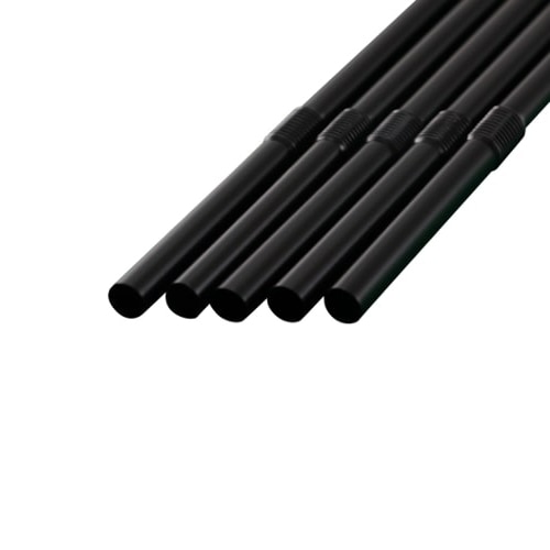 シバセ工業 フレックスストロー 6mm×21cm 黒 1箱(ご注文単位1箱)【直送品】