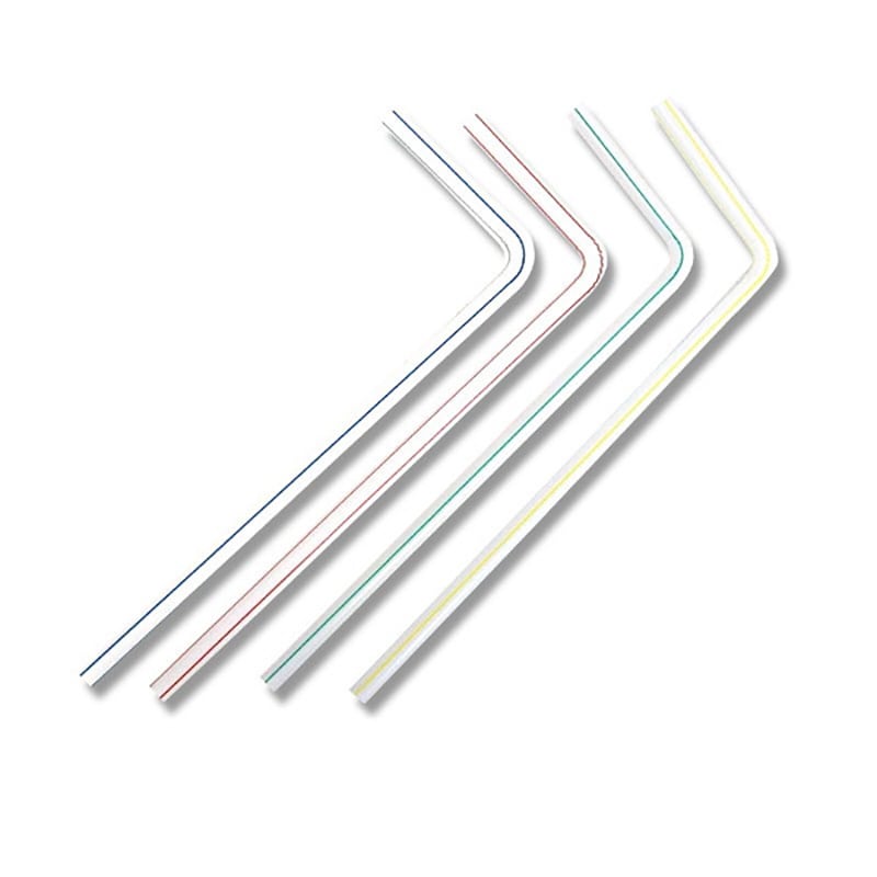 シバセ工業 フレックスストロー 裸 497 ストライプ(白地) 500本/箱(ご注文単位1箱)【直送品】