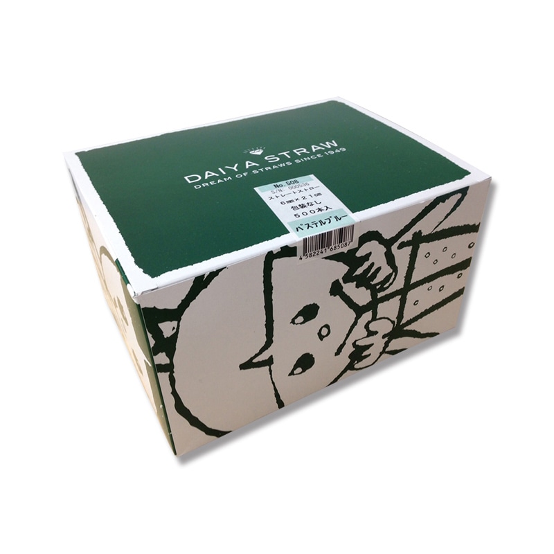 シバセ工業 ストレートストロー　包装なし 6×21 508パステルブルー 1箱（ご注文単位1箱）【直送品】