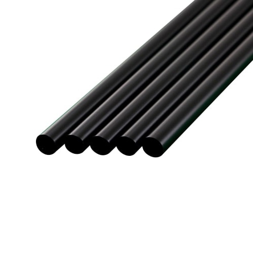 シバセ工業 ストレートストロー 7mm×21cm 黒 1箱(ご注文単位1箱)【直送品】