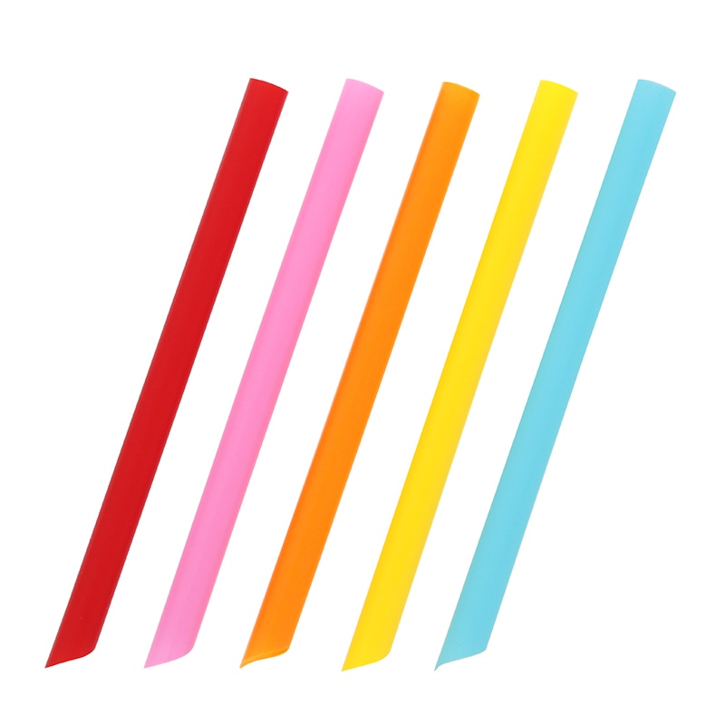 シバセ工業 タピオカストロー 片先斜め 12×18 裸 5色アソート 130本/箱