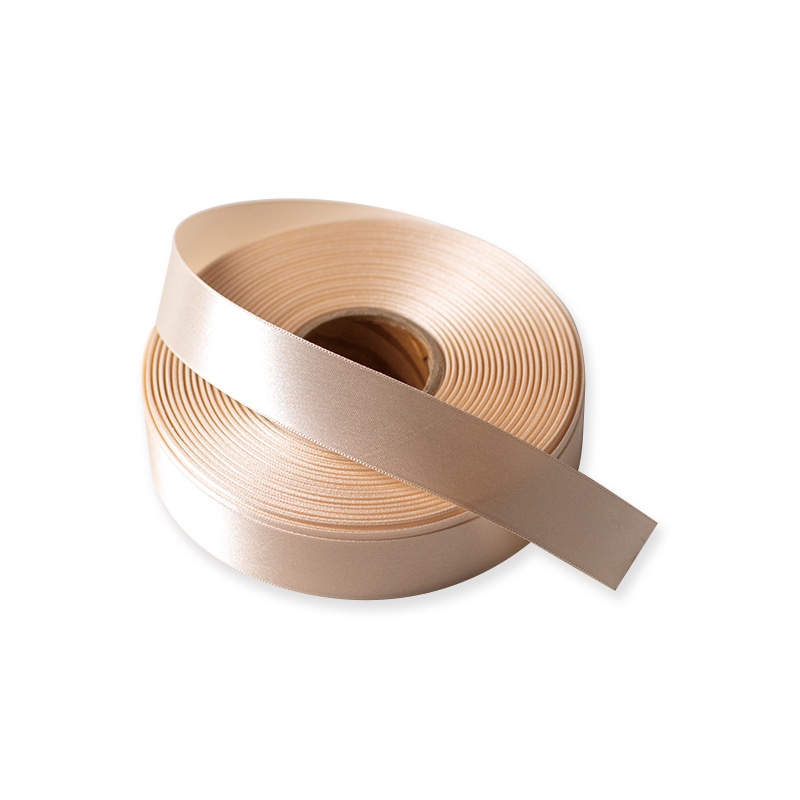 星野 リボン ラスターサテン 25mm幅×45m巻 322064 クリーム 1巻