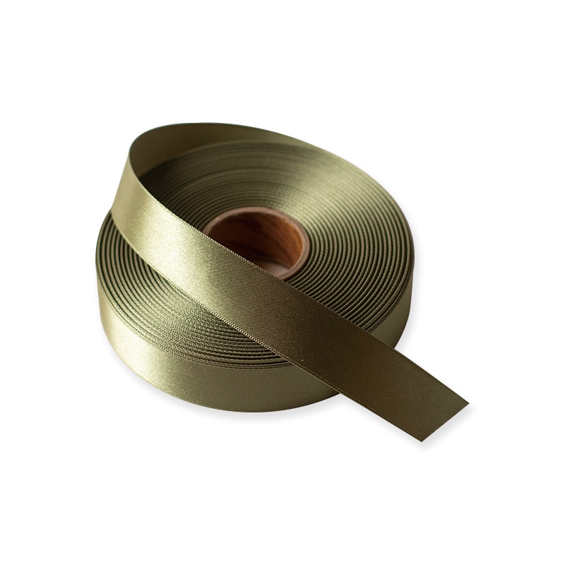 星野 リボン ラスターサテン 25mm幅×45m巻 322080 オリーブ 1巻