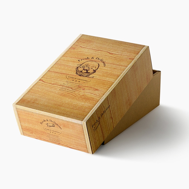 星野 洋梨化粧箱 3kg　木目柄 661605 25枚/束（ご注文単位1束）【直送品】