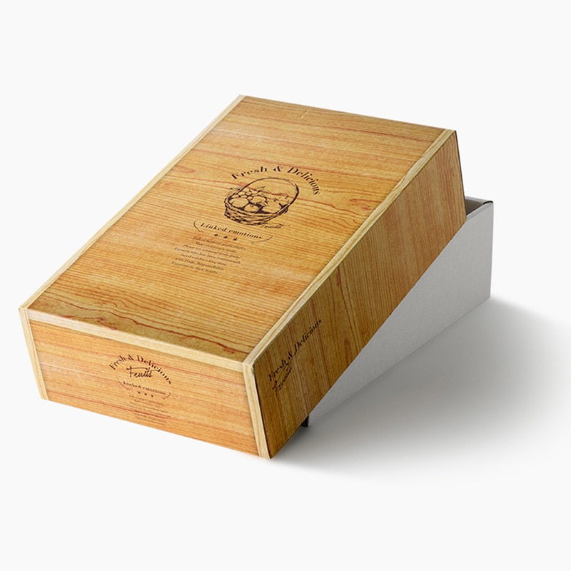 星野 洋梨化粧箱 4kg　木目柄 661606 25枚/束（ご注文単位1束）【直送品】