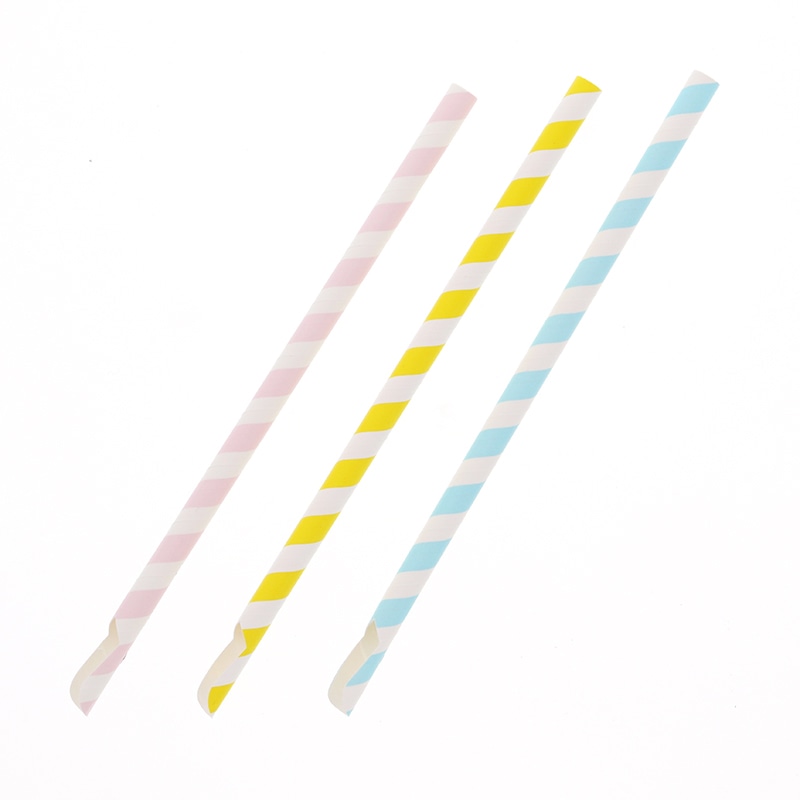 エムコンス ペーパースプーンストロー さーじ君 ストライプ柄3色アソート 200本/箱