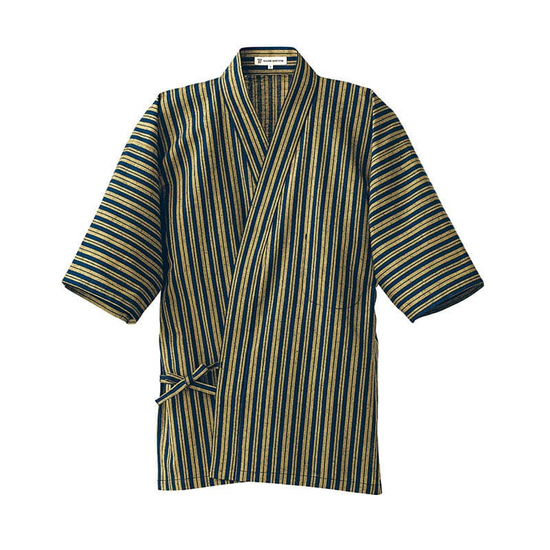 セブンユニフォーム ハッピーコート　男性用　5分袖 M　濃紺縞 BC1361-7　1枚（ご注文単位1枚）【直送品】