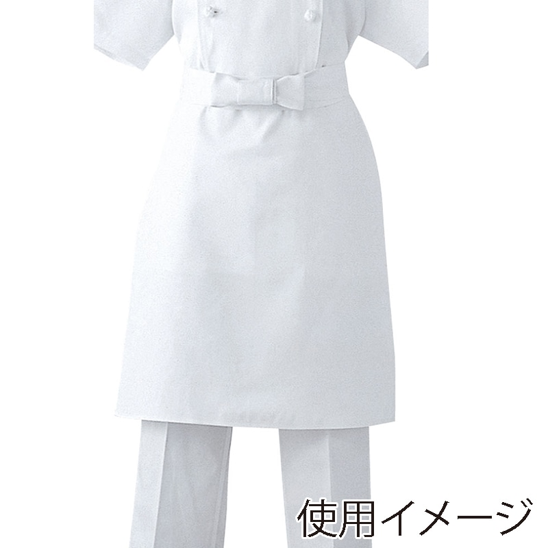 セブンユニフォーム 調理前掛 LL　ホワイト TT8700-0　1枚（ご注文単位1枚）【直送品】