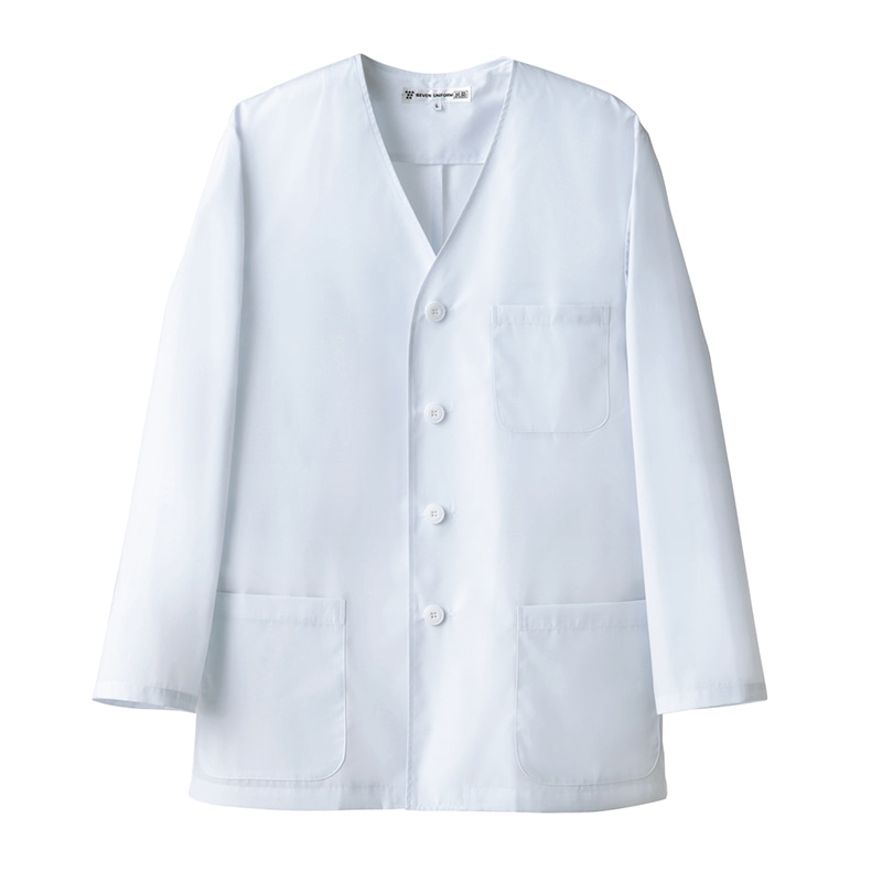 セブンユニフォーム 抗菌コート　男性用　長袖 L　ホワイト AA0320-8　1枚（ご注文単位1枚）【直送品】