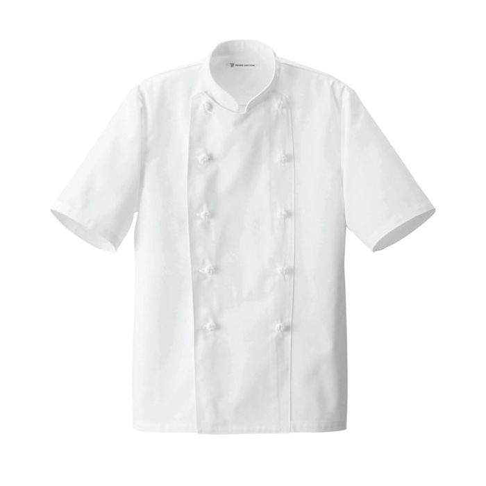 セブンユニフォーム コックコート 男女兼用 半袖 4L ホワイト AA0422-0 1枚(ご注文単位1枚)【直送品】