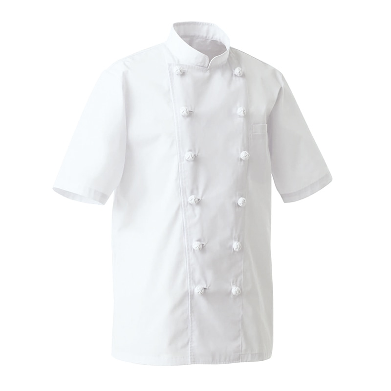 セブンユニフォーム 制菌コックコート 男女兼用 半袖 5L ホワイト AA0427-0 1枚(ご注文単位1枚)【直送品】