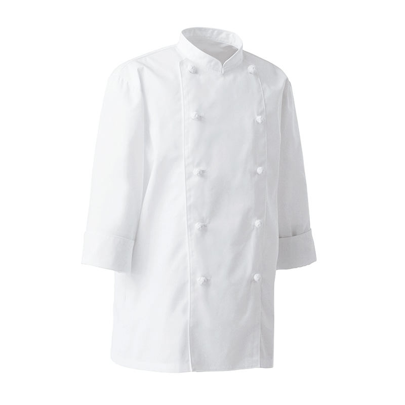 セブンユニフォーム 7分袖コックコート　男女兼用 5L　ホワイト AA0498-0　1枚（ご注文単位1枚）【直送品】