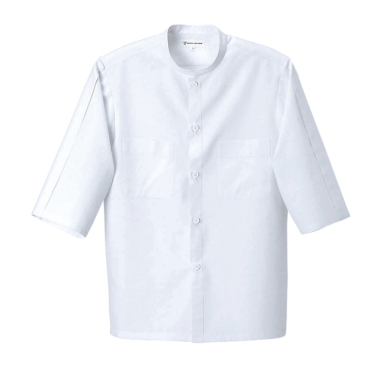 セブンユニフォーム タフリースコート　男性用　7分袖 5L　ホワイト AA0810-0　1枚（ご注文単位1枚）【直送品】