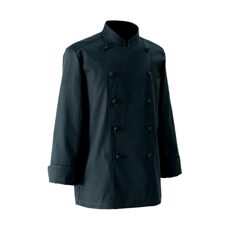 セブンユニフォーム コックコート 男女兼用 長袖 LL ブラック BA1041-9 1枚(ご注文単位1枚)【直送品】